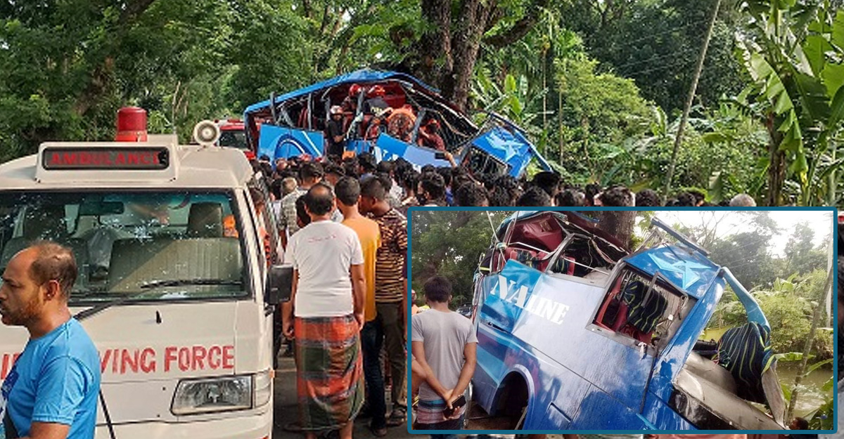বাস নিয়ন্ত্রণ হারিয়ে গাছের সঙ্গে ধাক্কায় নিহত ১০