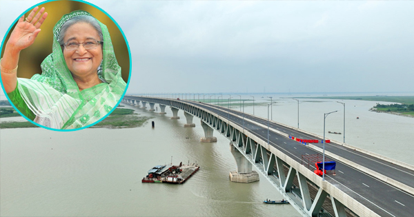 মাওয়ায় পৌঁছলেন প্রধানমন্ত্রী