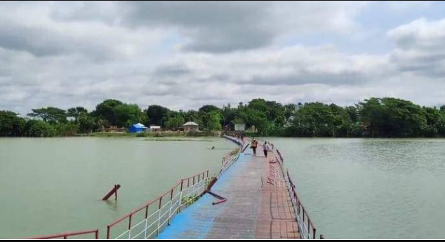 ভেঙে লন্ডভন্ড ফরিদপুরের ভাসমান সেতু, বন্ধ চলাচল