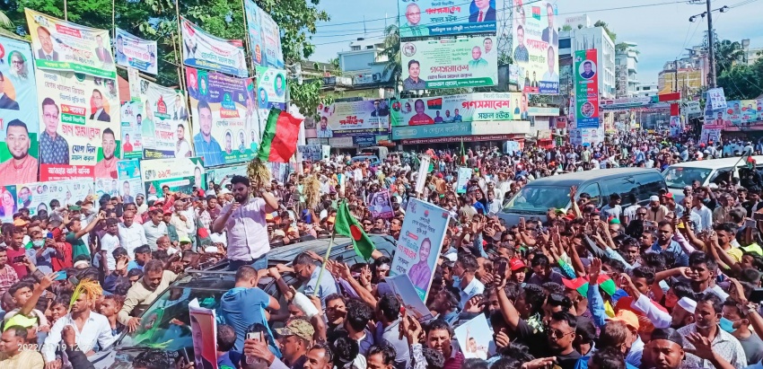 অর্ধশতাধিক গাড়ি নিয়ে সিলেট সমাবেশে ইশরাক