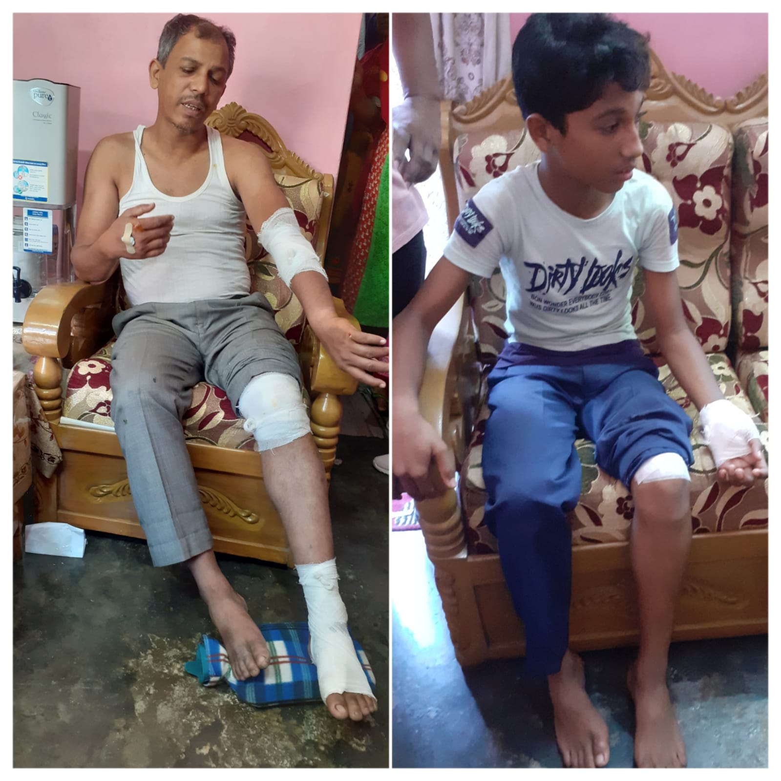স্কুলে পৌঁছে দিতে গিয়ে সড়ক দুর্ঘটনায় আহত বাবা ও দুই সন্তান