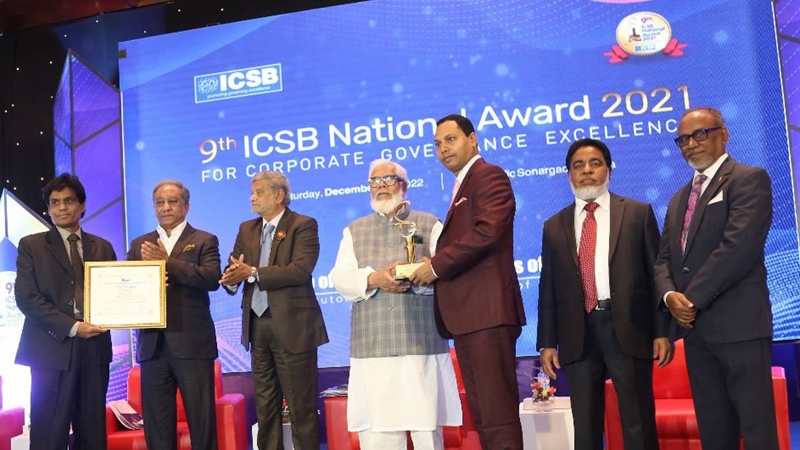 করপোরেট সুশাসনে আইসিএসবি স্বর্ণ পদক পেলো প্রগতি লাইফ