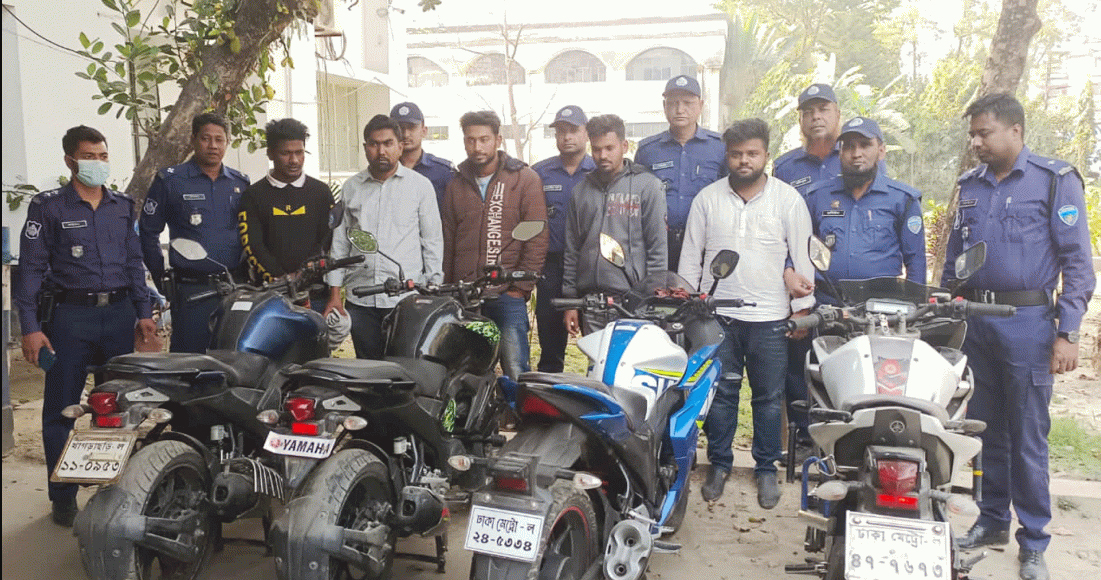 দুই মাসে ৪৫ মোটরসাইকেল চুরি, চোর চক্রের ৫ সদস্য আটক