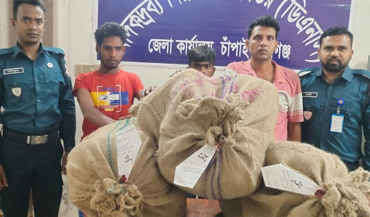 লবণবাহী ট্রাক থেকে ৫৭ কেজি গাঁজা উদ্ধার
