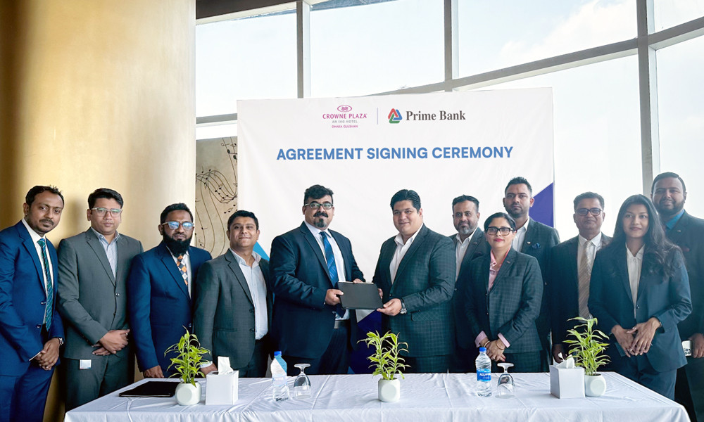 প্রাইম ব্যাংক ও ক্রাউন প্লাজা ঢাকা গুলশান’ এর মধ্যে চুক্তি
