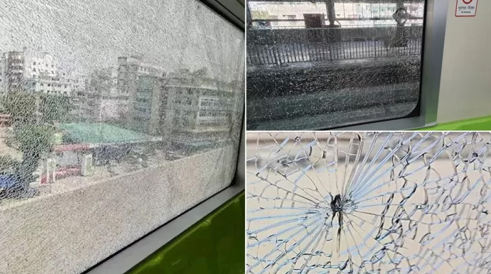 ঢিল ছোড়ার ঘটনায় মেট্রোরেলের ১০ লাখ টাকা ক্ষতি