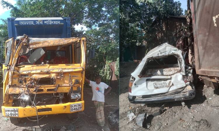 সীতাকুন্ডে নিয়ন্ত্রণ হারিয়ে ৪ প্রাইভেটকারে কাভার্ডভ্যানের ধাক্কা, অতঃপর...