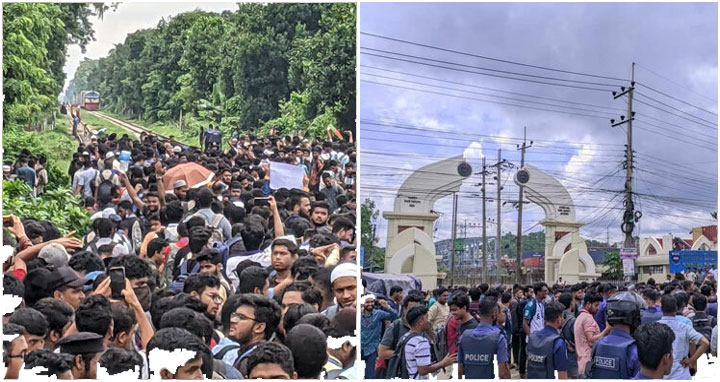 চট্টগ্রামে শিক্ষার্থীদের সড়ক ও রেলপথ অবরোধ