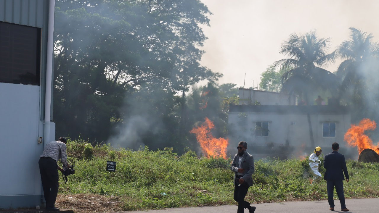 চট্টগ্রাম বিমানবন্দরে অগ্নি নির্বাপণ মহড়া