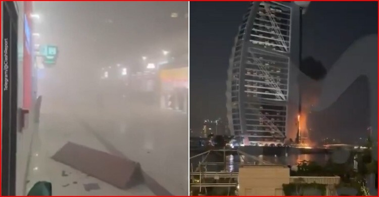 দুবাইয়ের বিমানবন্দর ও বুর্জ আল আরব হোটেল ক্ষতিগ্রস্ত