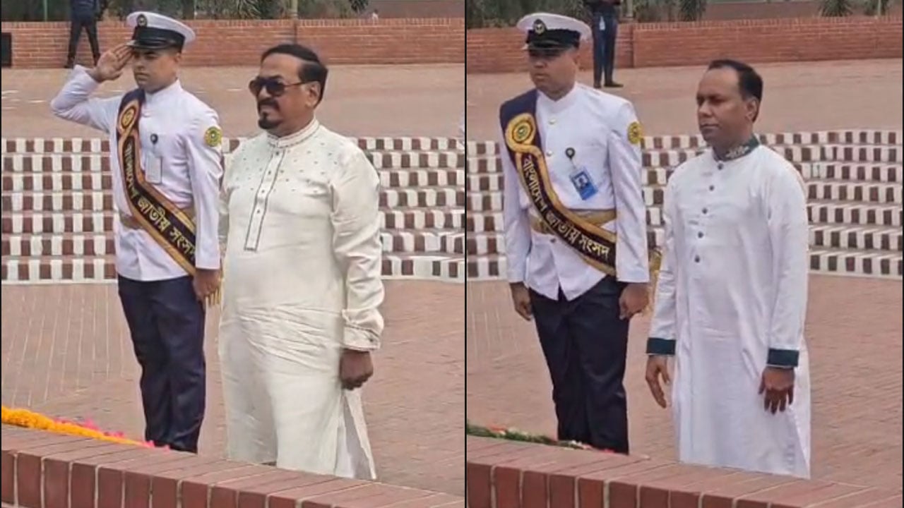 স্মৃতিসৌধে বীর শহীদদের স্মরণে স্পিকার ও ডেপুটি স্পিকারের শ্রদ্ধা