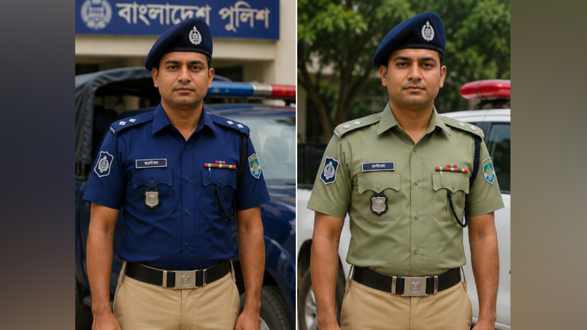 গাঢ় নীল-হালকা জলপাই শার্ট ও খাকি প্যান্টে ফিরলো পুলিশ