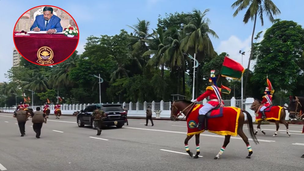 বঙ্গভবন থেকে বিদায় নিলেন অস্থায়ী রাষ্ট্রপতি হাফিজ উদ্দিন আহমদ