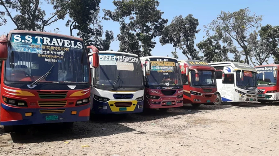 জামালপুর-ঢাকা রুটে বাস চলাচল বন্ধ