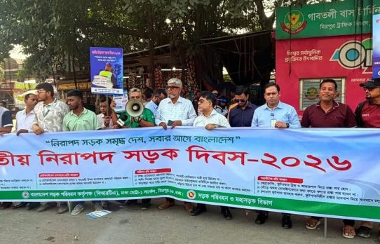 নিরাপদ সড়ক দিবস উপলক্ষ্যে ঢাকা বিআরটিএর ‘রোড শো’