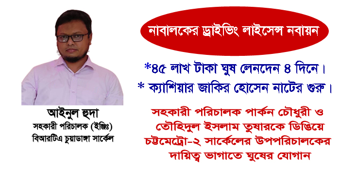 ভারী মোটরযানের ভয়ঙ্কর লাইসেন্স জালিয়াতি চুয়াডাঙ্গা বিআরটিএতে পর্ব-১